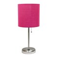 Diamond Sparkle Stick with USB Charging Port & Fabric Shade Table Lamp, Pink DI2519769